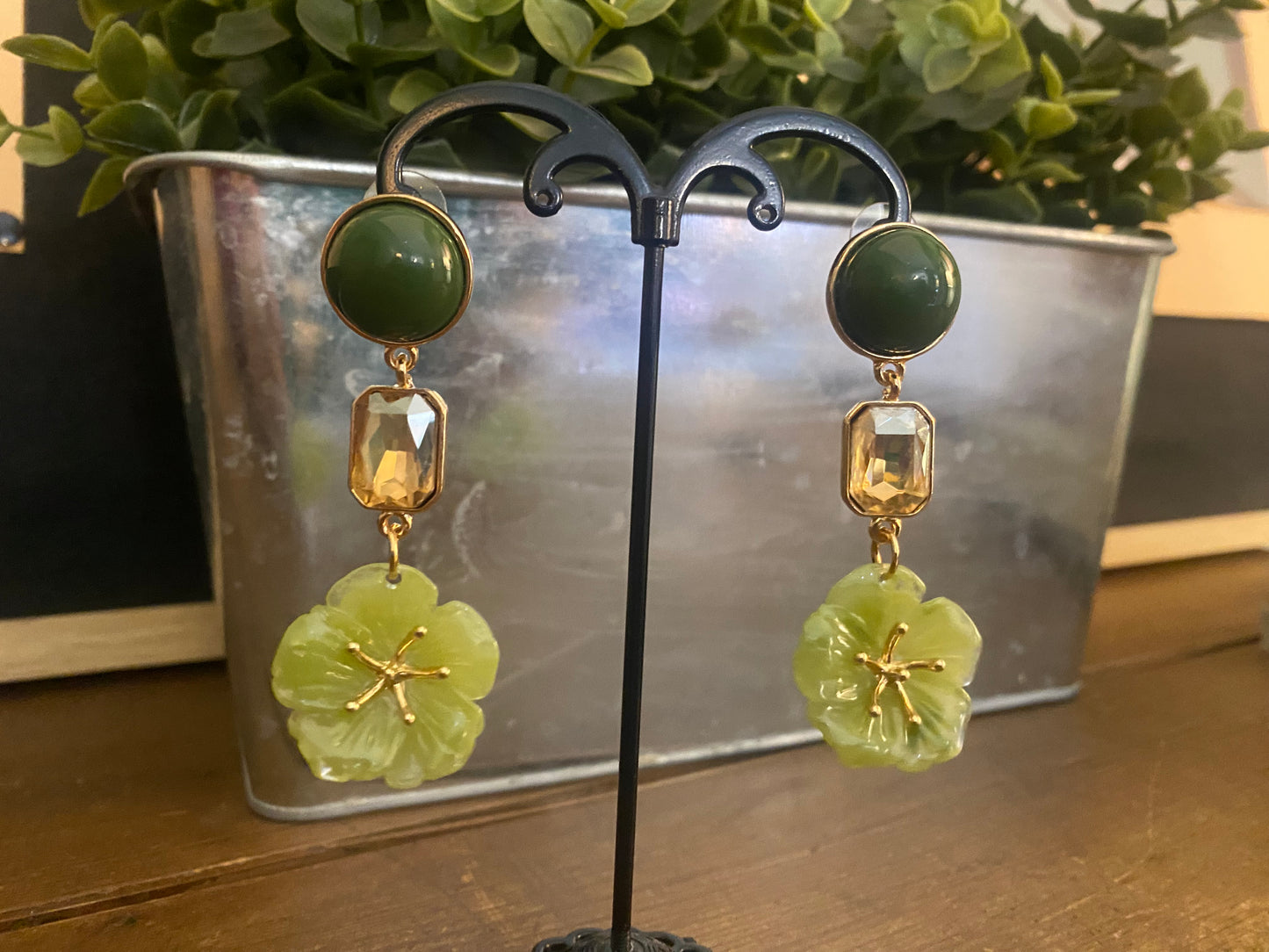 ORECCHINI FIORE E CRISTALLO