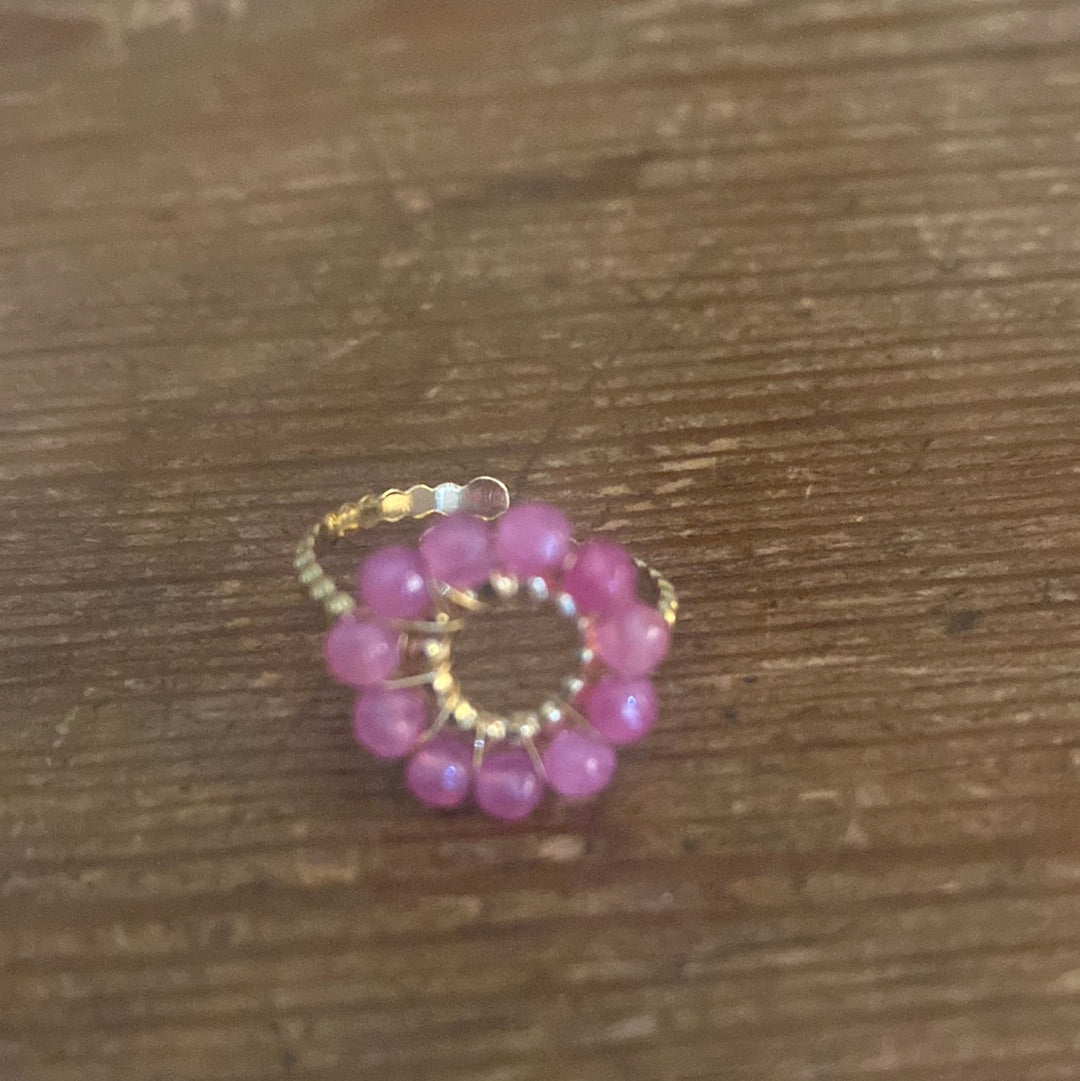 ANELLO FIORE DI PERLINE